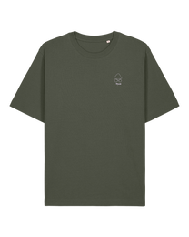 Flieder auf alte Olive (Khaki grün)  - T-Shirt